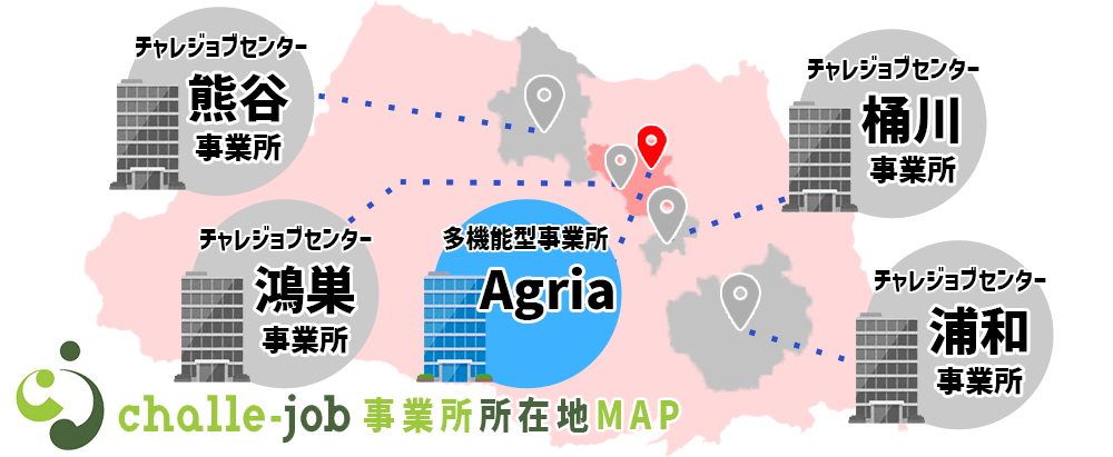 多機能型事業所 Agria所在地マップ